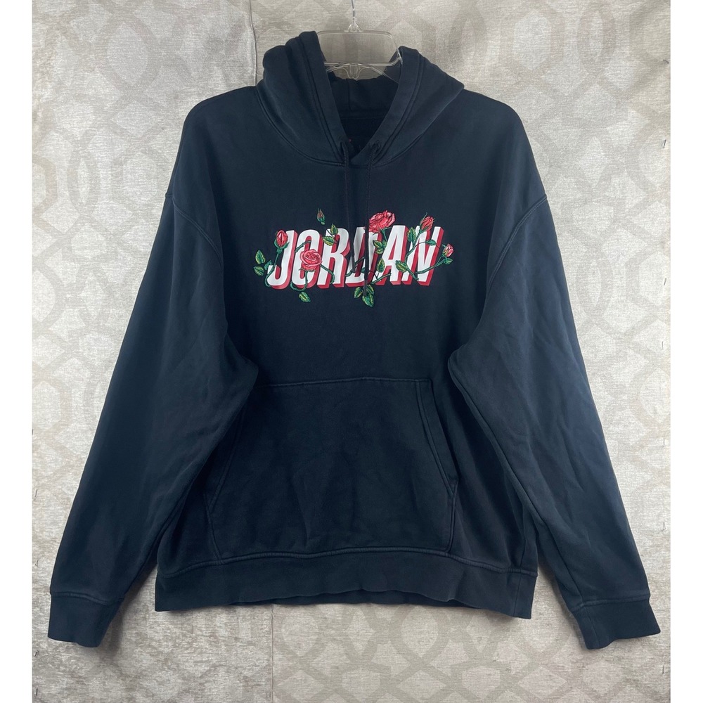 Jordan Sorry For Your Loss Tour Portland 1992 Men Large Black Rose Hoodie Fleece